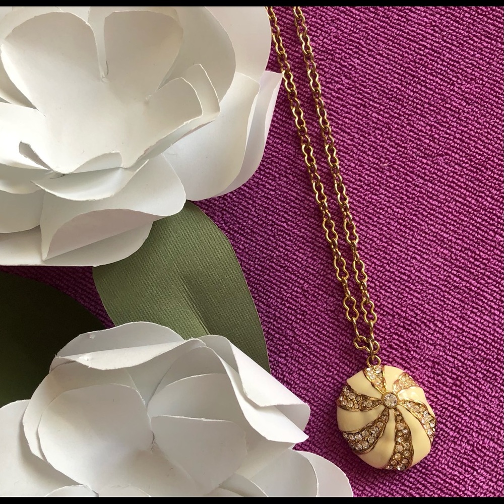 J.Crew Rhinestone Shell Long Necklace - Picture 2 of 5